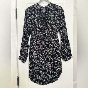 Angie Black and White Floral Long Sleeve Dress (Medium)